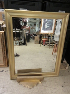 BEVELED EDGE MIRROR IN MUTED GOLD FRAME