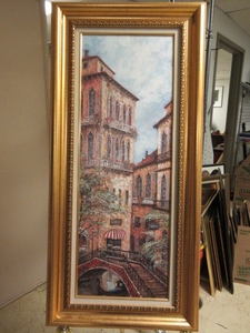 FRAMED EUROPEAN STREET SCENE