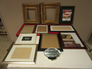 FRAMES, VARYING SIZES AND STYLES.