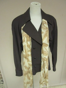 DANA BUCHMAN WOOL JACKET, SIZE 8, WITH SCARF