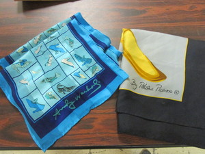 SILK SCARVES, WITH ANDY WARHOL AND PABLO PICASSO PRINTS