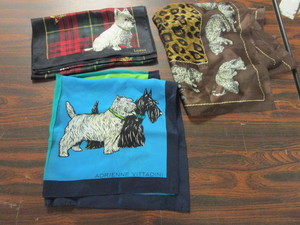 SILK SCARVES, ADRIENNE VITTADINI, RALPH LAUREN, ANNE KLEIN, DOG AND LEOPARD PRINTS