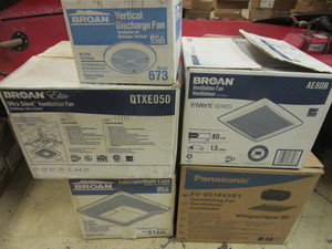 BROAN VENTILATION FANS, PANASONIC VENTILATING FAN