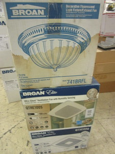 BROAN DECORATIVE LIGHT FIXTUREEXHAUST FAN, ELITE ULTRA SILENT VENTILATION FANS