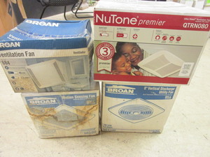 NUTONE ULTRA SILENT VENTILATION FAN, BROAN VENTILATION, SENSING, VERTICAL DISCHARGE FANS