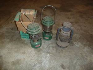 lot 33 image: Coleman Gas Lanterns x 3