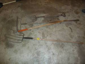 lot 37 image: Assorted Forks & Cultivator