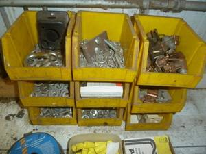 lot 85 image: Yellow Bolt Bins Anchor Bolts Wire Nuts