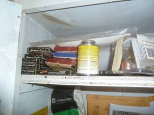 lot 89 image: White Wall Cabinet Contents