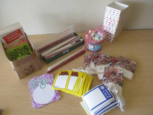 candles, chalk, gift boxes