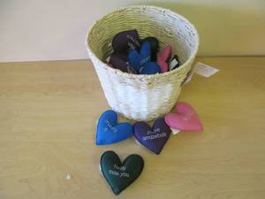stuffed gift heart ,basket