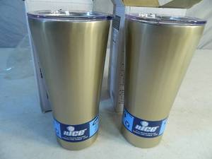 lot 183 image: 2 nICE Insulated Stainless Tumblers with Lids