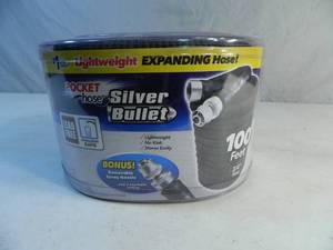 lot 7 image: New 100 Foot Pocket Hose Silver Bullet