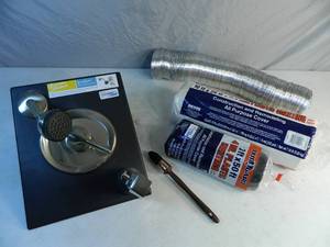 lot 29 image: New Shower Set, PLastic Sheeting, Dryer Vent, Etc