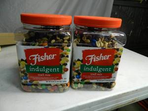 lot 57 image: 2 New Containers of Fisher Indulgent Trail Mix