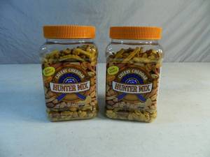 lot 59 image: 2 New Containers of Cheesy Cheddar Hunters Mix