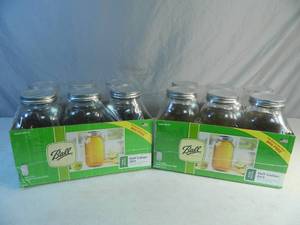 lot 136 image: 12 New Ball Wide Mouth Half Gallon Jars