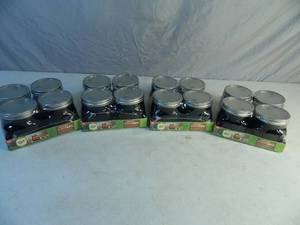 lot 147 image: 16 New Ball Amber Block Jars with Lids