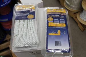 lot 126 image: Lot of (2) Buccaneer Rope Company 12in. Premium Dock Line 12in. Eye Double Braid Nylon White 20ft.