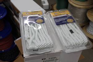 lot 127 image: Lot of (2) Buccaneer Rope Company 12in. Premium Dock Line 12in. Eye Double Braid Nylon White 20ft.