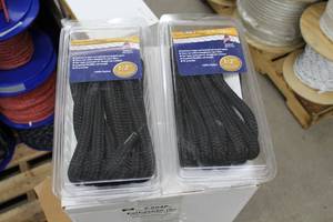 lot 128 image: Lot of (2) Buccaneer Rope Company 12in. Premium Dock Line 12in. Eye Double Braid Nylon Black 20ft.