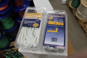 lot 132 image: Lot of (2) Buccaneer Rope Company 12in. Premium Dock Line 12in. Eye Double Braid Nylon White 25ft.