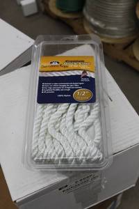 lot 135 image: Buccaneer Rope Company 12in. Premium Dock Line 12in. Eye Double Braid Nylon White 25ft.