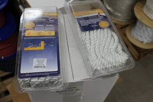 lot 138 image: Lot of (2) Buccaneer Rope Company 12in. Premium Dock Line 12in. Eye Double Braid Nylon White 30ft.
