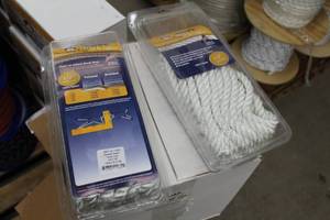 lot 141 image: Lot of (2) Buccaneer Rope Company 12in. Premium Dock Line 12in. Eye Double Braid Nylon White 30ft.
