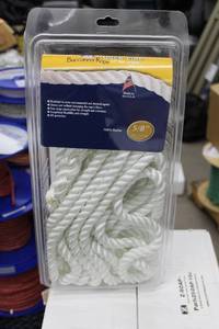 lot 144 image: Buccaneer Rope Company 58in. Premium Dock Line 12in. Eye Double Braid Nylon White 25ft.