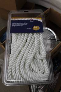 lot 148 image: Buccaneer Rope Company 58in. Premium Dock Line 12in. Eye Double Braid Nylon White 30ft.