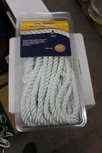 lot 149 image: Buccaneer Rope Company 58in. Premium Dock Line 12in. Eye Double Braid Nylon White 30ft.