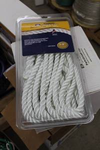 lot 151 image: Buccaneer Rope Company 58in. Premium Dock Line 12in. Eye Double Braid Nylon White 30ft.