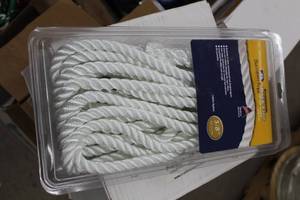 lot 153 image: Buccaneer Rope Company 58in. Premium Dock Line 12in. Eye Double Braid Nylon White 30ft.