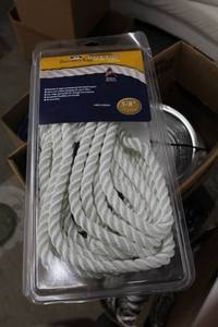 lot 155 image: Buccaneer Rope Company 58in. Premium Dock Line 12in. Eye Double Braid Nylon White 35ft.