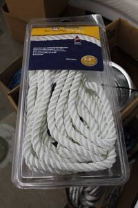 lot 156 image: Buccaneer Rope Company 58in. Premium Dock Line 12in. Eye Double Braid Nylon White 35ft.