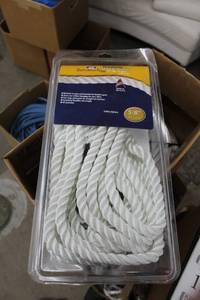 lot 158 image: Buccaneer Rope Company 58in. Premium Dock Line 12in. Eye Double Braid Nylon White 35ft.