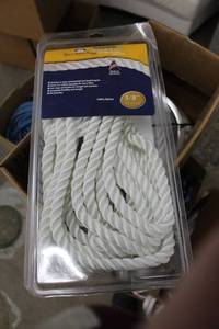 lot 159 image: Buccaneer Rope Company 58in. Premium Dock Line 12in. Eye Double Braid Nylon White 35ft.