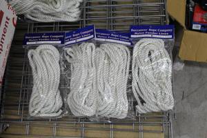 lot 164 image: Lot of (4) Buccaneer Rope Company 38in. Fender Lines Twisted Nylon White 8ft.