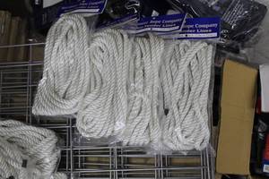 lot 162 image: Lot of (4) Buccaneer Rope Company 38in. Fender Lines Twisted Nylon White 8ft.