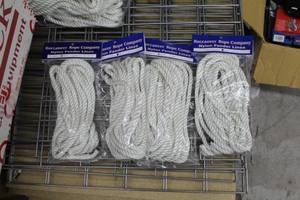 lot 163 image: Lot of (4) Buccaneer Rope Company 38in. Fender Lines Twisted Nylon White 8ft.