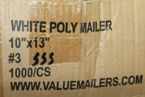 lot 324 image: 10x13in. White Poly Mailer 1000-Count