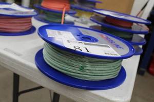 lot 81 image: FSE Robline 14in. DyneemaPolyester Dinghy Control WhiteGreen Rope 328 Foot Reel