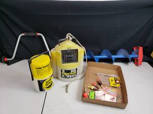 Fising Supplies, Auger, Minnow Bucket, Leech Bucket
