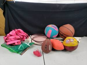 Balls, Volleyball Net, Badmiton Rackets