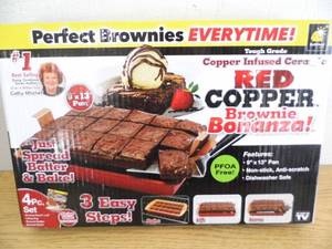 New Red Copper Brownie Pan