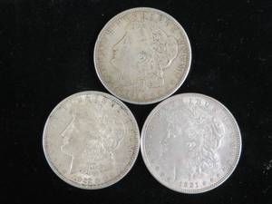 (3) 1921 Morgan Silver Dollar PDS
