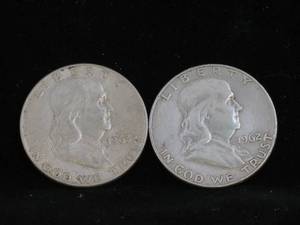 (2) Franklin Half Dollars (1962-D,1963-D)