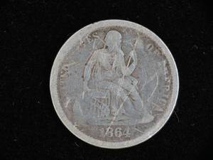 1864-P Seated Liberty Dime
