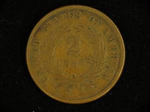 1865-P Shield 2 Cent Piece